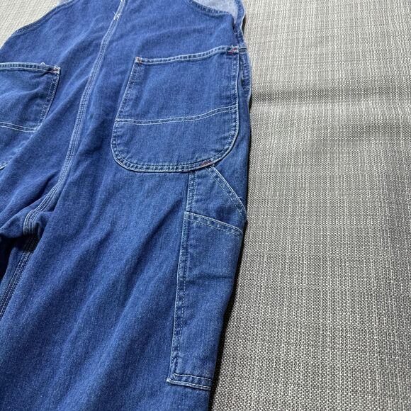 Dickies Bibs Mens 34x32 Overalls Blue Denim Carpenter Farmer Work Workwear - Picture 7 of 14